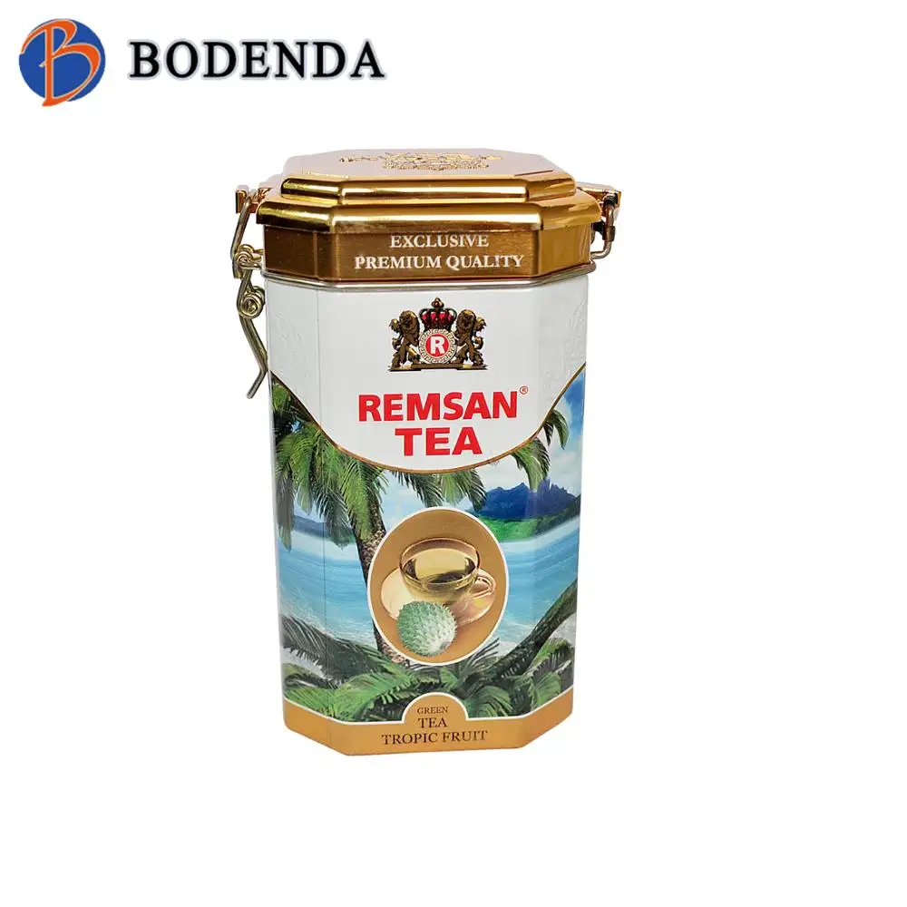 Promotional octagonal tea tin box