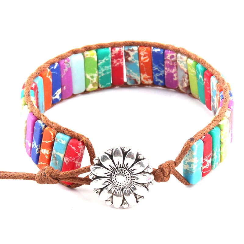 

Fashion Beautiful Beaded Jewelry Bracelet Handmade Natural Stone Tube Beads Wrap Bracelets