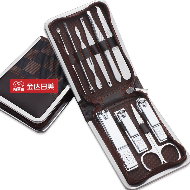 

Leather Manicure Set with Zipper for Men