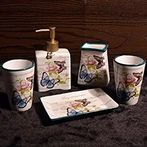 Bath Ensemble,Bath Accessory Set,Bathroom Wash Suits Hotel Home American Toiletries Sanitary Ware Ceramic Pcs Gifts,Thanksgiving Day