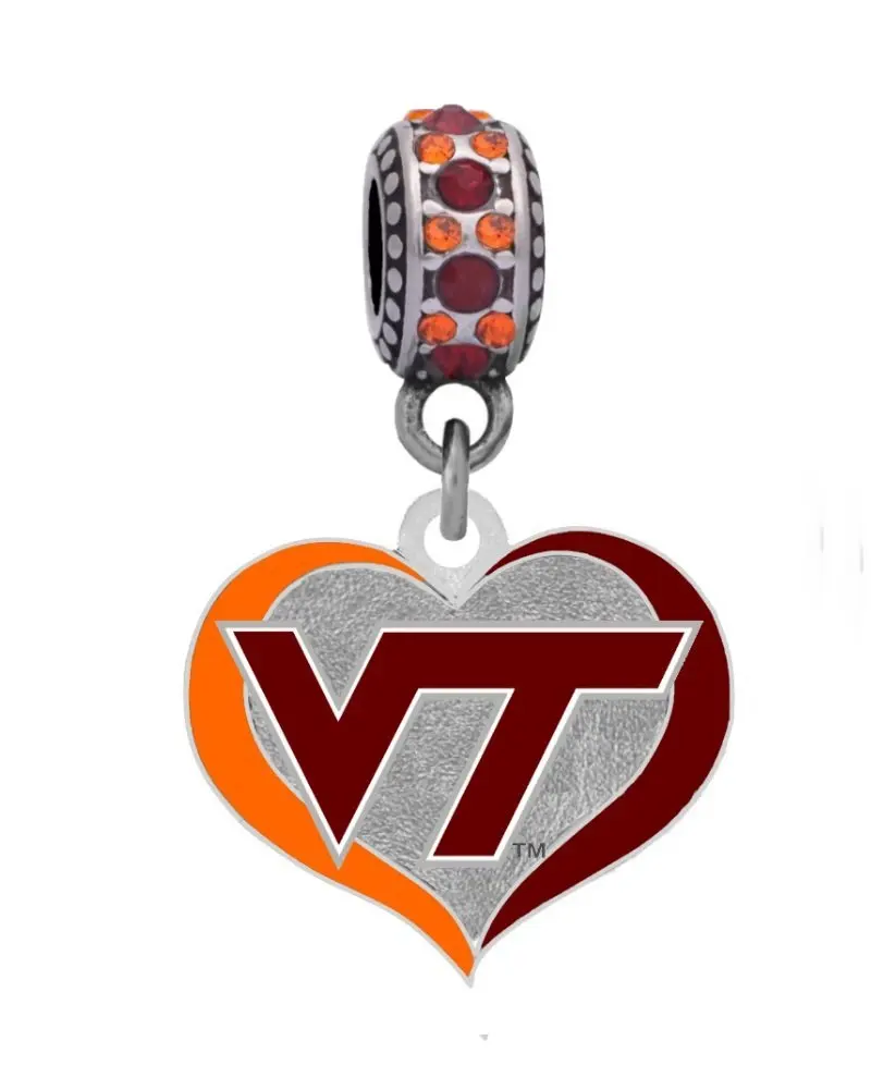 Virginia Tech Swirl Heart Earrings