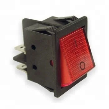 LEISITING 4-Pin Rocker Switch – Canal R Series, Red Illuminated, Double Pole 20A/16A