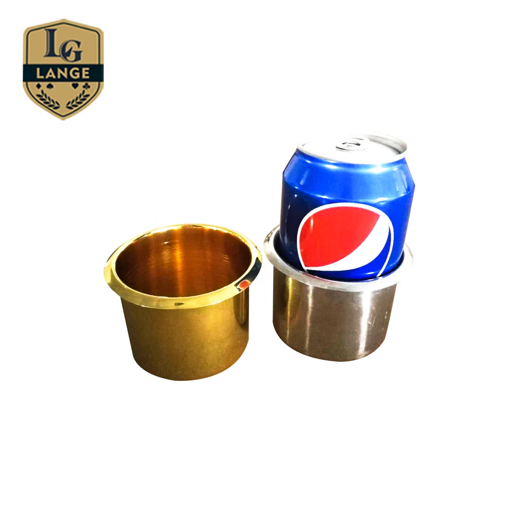 

Casino Grade Standard Size Silver Stainless Steel Poker Table Cup Holder, Silver color