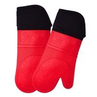 

Extra Long waterproof Silicone Oven Mitt 1 Pair Oven Mitts with Quilted Liner