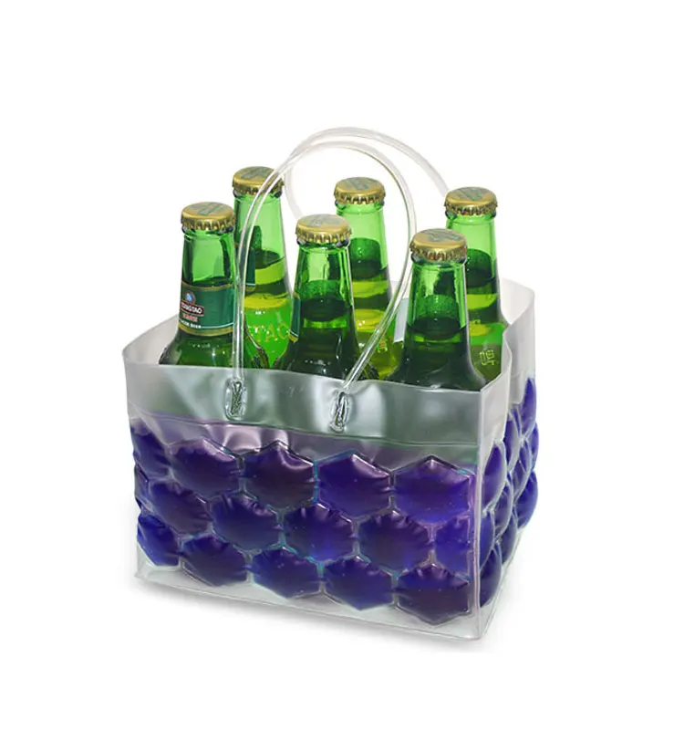 Keeping Cooling Pvc Gel Cooler 6 Bottle Wine Bag Flexible Ice Packs For