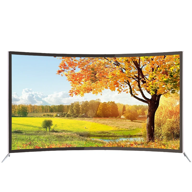 

43 49 50 55 65 inch slim curve screen UHD Curved Android 4K TV with 8G memory and DVB-T2, Black color