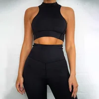 

Custom logo two piece set women clothing workout sets crop top and yoga pants set