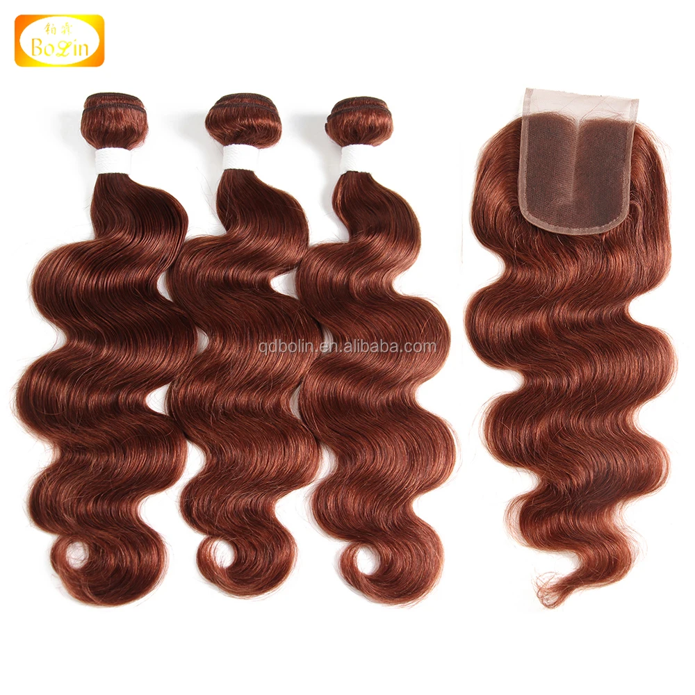 Body Wave Human Hair Bundles With Lace Closure Brazilian Remy Hair