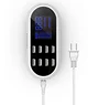 Multi cell phone charging station 8 port usb wall charger power strip with smart LCD