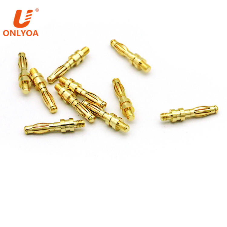 4mm Banana Plug Socket Lantern Copper Plated Gold M4 Thread Male And