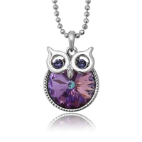 

45090 Xuping lucky animal owl necklace, Crystals from Swarovski rhodium color gold plated jewelry