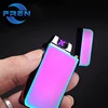 Colorful Double Electric Arc Impulse Lighter, USB Rechargeable Windproof Electronic Plasma Lighter With LED Button