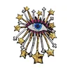 Personality fashion new popular custom long eyelashes eye patch gold five-pointed star shape clothes embroidery patch