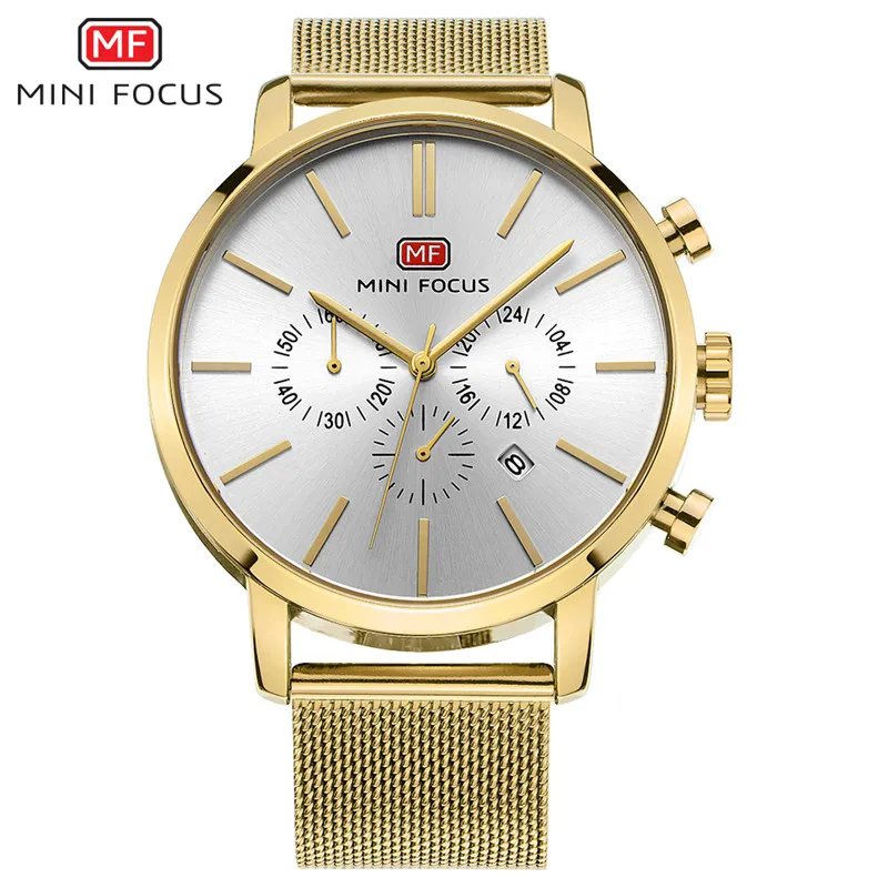 

Custom Logo Classic Leisure Military Quartz Watches Electronic Chronograph Male Wrist Reloj with Automatic Movement Mesh Strap