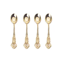 

Unique vintage zinc alloy wedding coffee spoon gold spoon teaspoon for gift