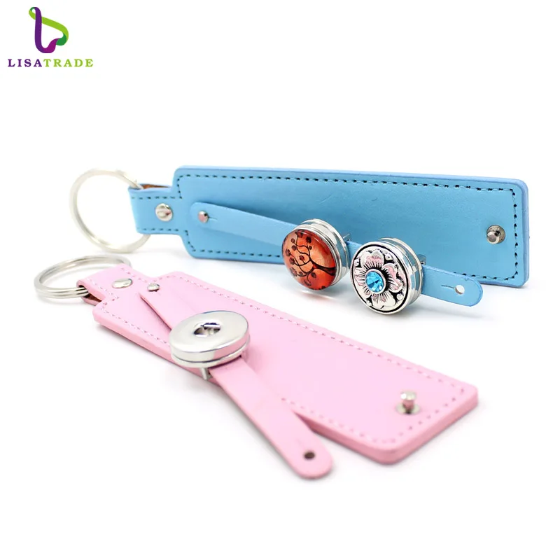 
Wholesale Mix Color Snap Button Pu Leather Keychain Wholesale Jewelry Fit 8mm Slide Charms/letters ,Accept Custom Bracelet 