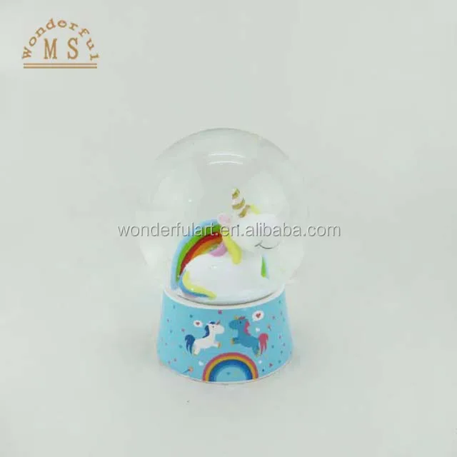 China wholesale resin custom snow globe with blowing snow,resin snow ball souvenir gifts,unicorn snow globe souvenir gifts