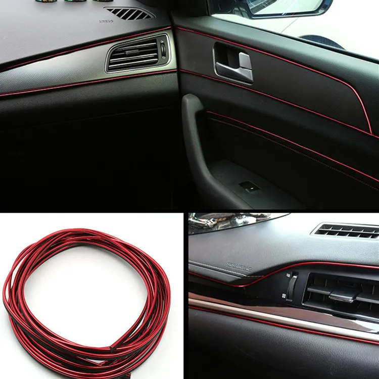 5m Abs Chrome Car Decoration Interior Moulding Trim Strip Line Flexible