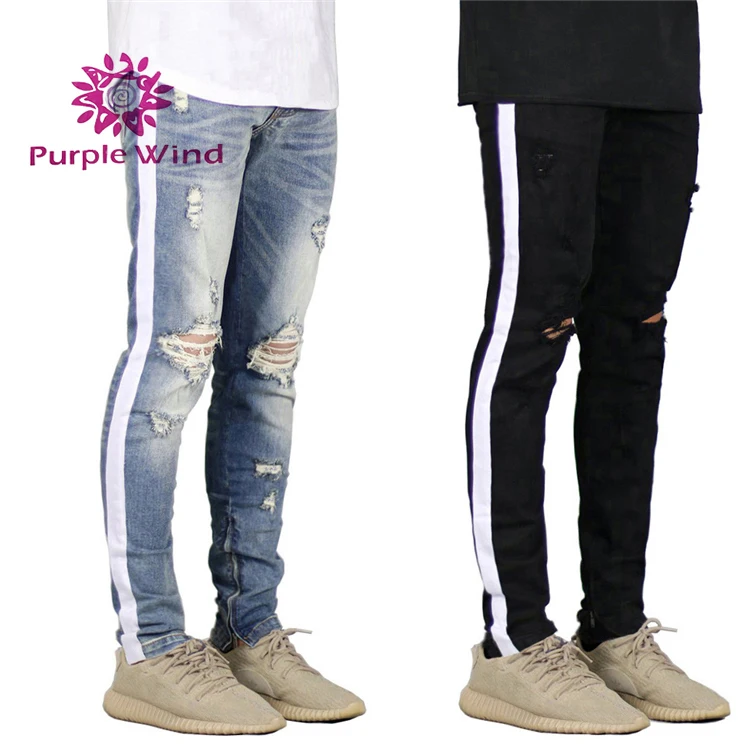 

New style pants men skinny streetwear ripped/distressed hip hop jeans pent for man, Picture