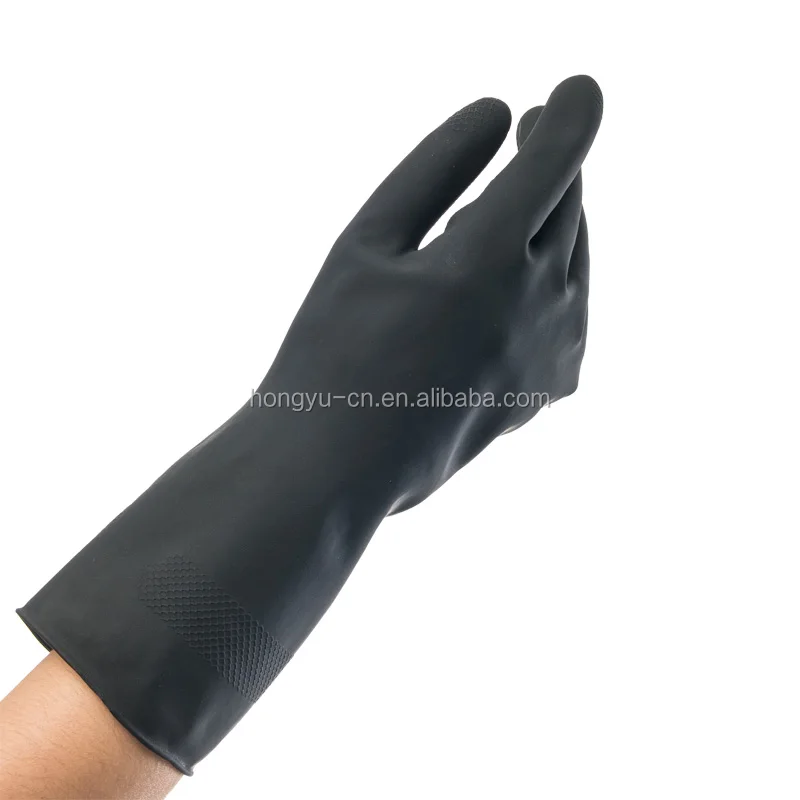 
Hot selling black industrial rubber working gloves or latex gloves women 