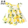 Shijun Baby Girls Dress Lemon 100% Cotton In Stock Kids Clothes