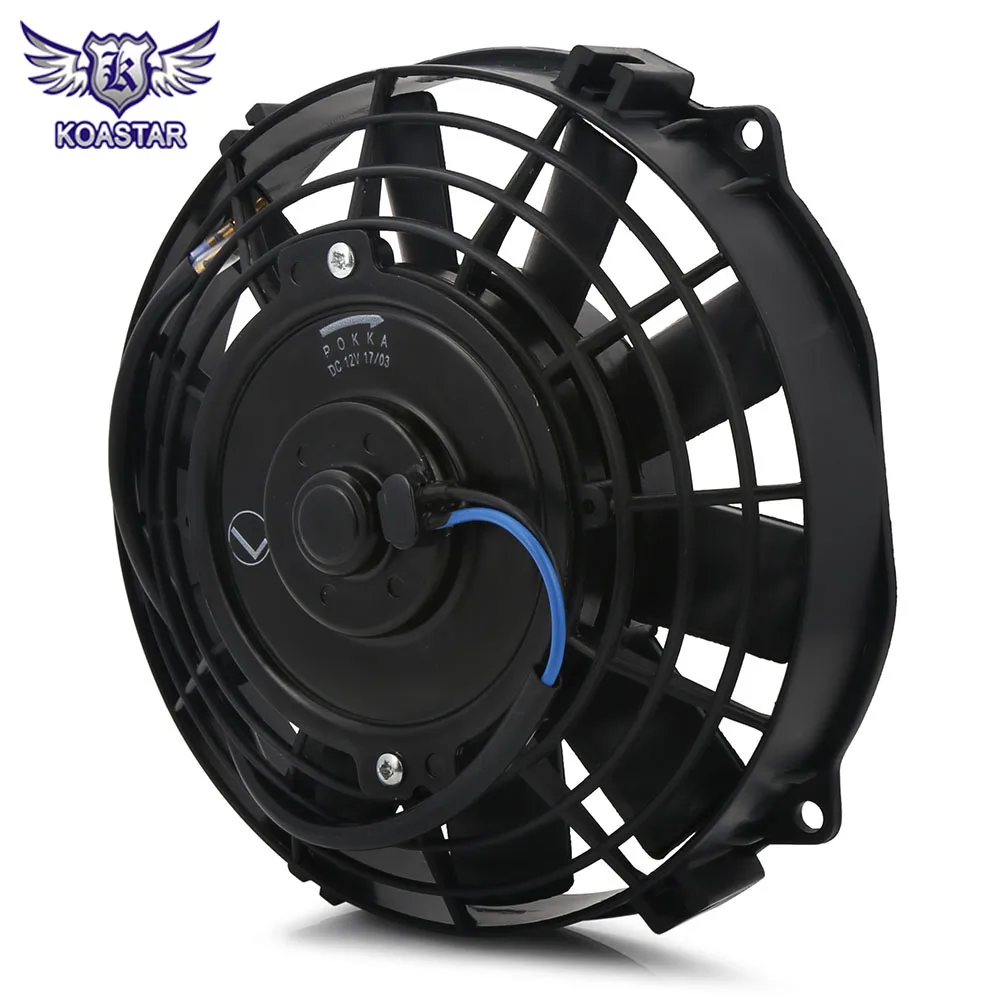9/" inch Universal Slim Fan Push Pull Electric Radiator Cooling 12V Black Kit