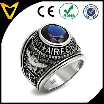 Professional Military Rings Manufacturer Cheap Stainless Steel Blue ...
