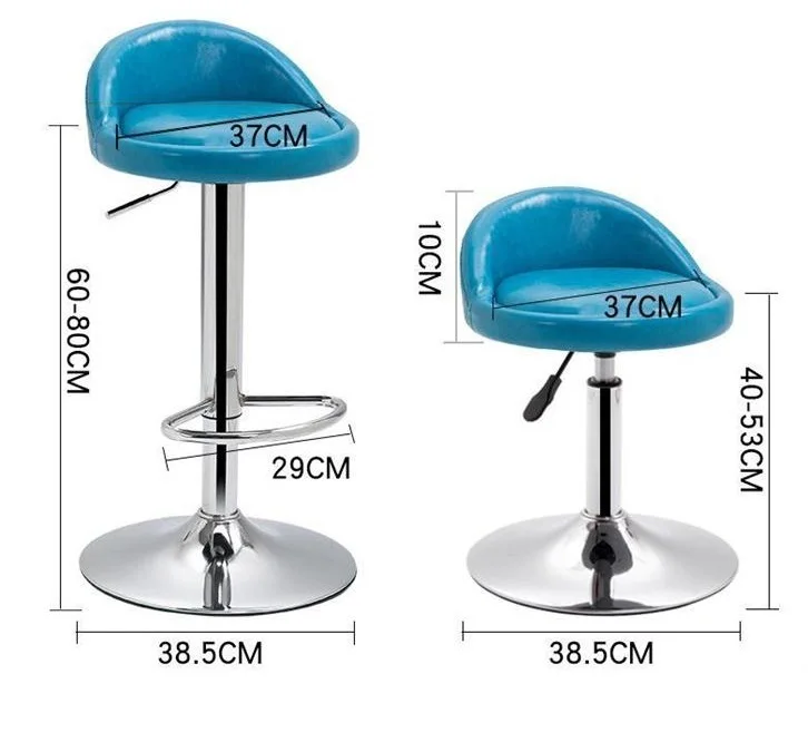 Pu Leather Barber Shop Memory Foam Height Adjustable Bar Stool Chair For Office Hall Living Room