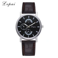 

Lvpai Brand Fashion Three Eyes Dial Sports Design Leather Strap Cheap Wrist Watch Classic Men Wristwatch