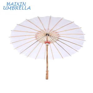 Image of Multipurpose Children DIY Customized White Color Chinese Oil Paper Bamboo Sun Umbrella For Wedding Decoration Parasol
