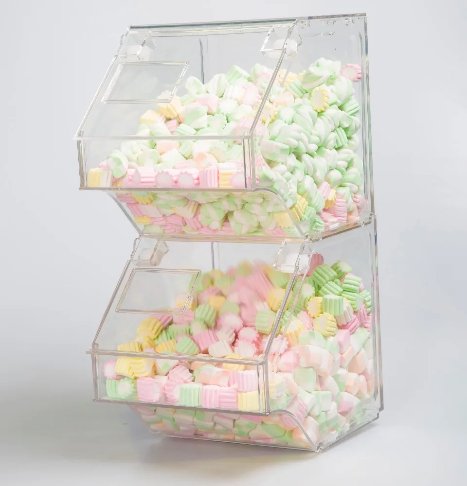 Manufacturer Wholesale High Clear Plastic Candy Bin Candy Container