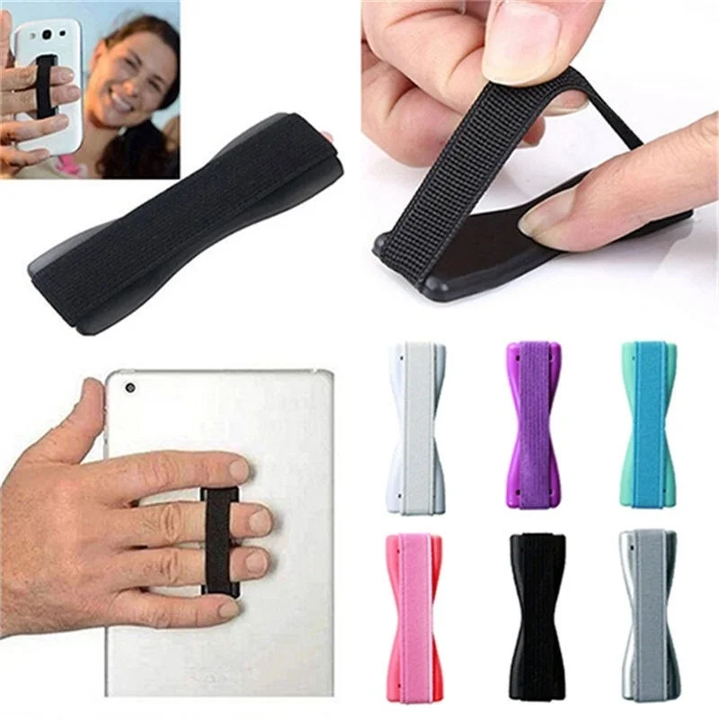 Universal Phone Holder Stand Finger Sling Grip Elastic Band Strap