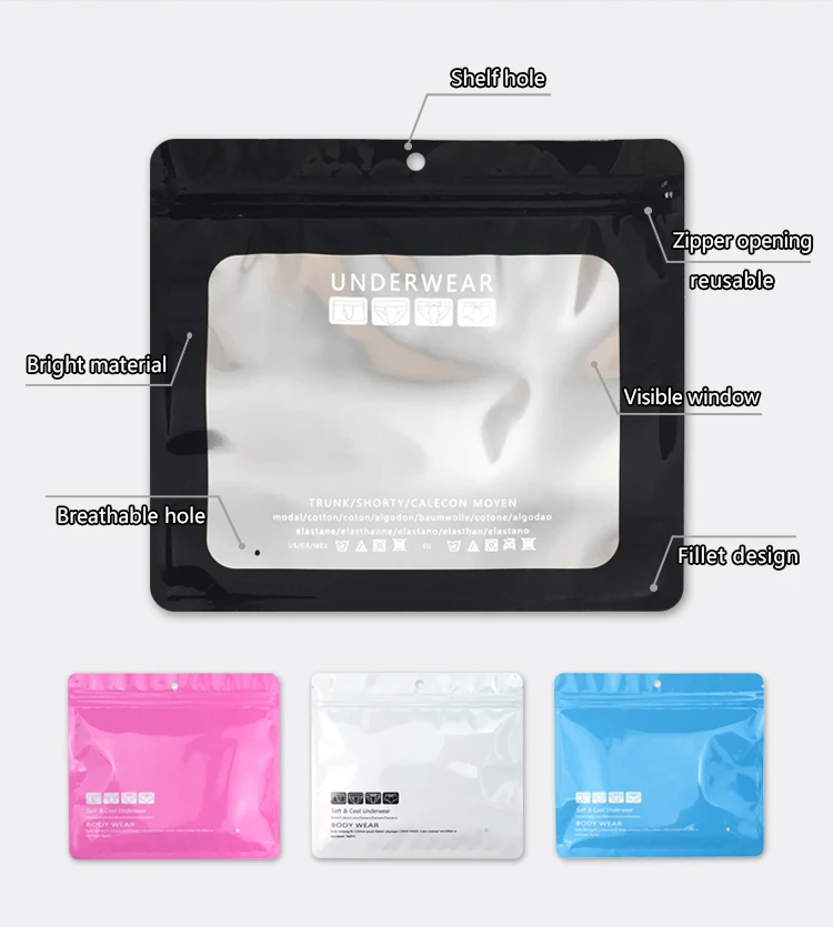 New Pack Directly No Logo Ziplock Breathable Plastics Resealable Bag