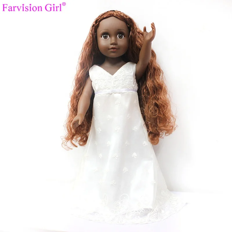 Large Black Doll 18 Inch Brown Eyes Oem Black Reborn Baby Dolls