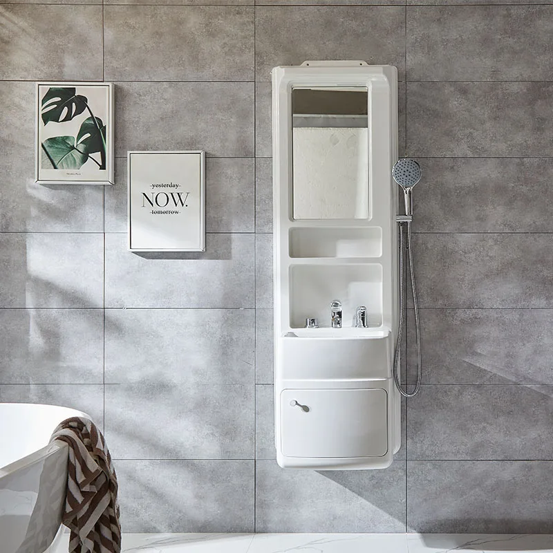 Luxury furniture China modern waterproof bathroom mirror wash basin bathroom vanity cabinet with shower head