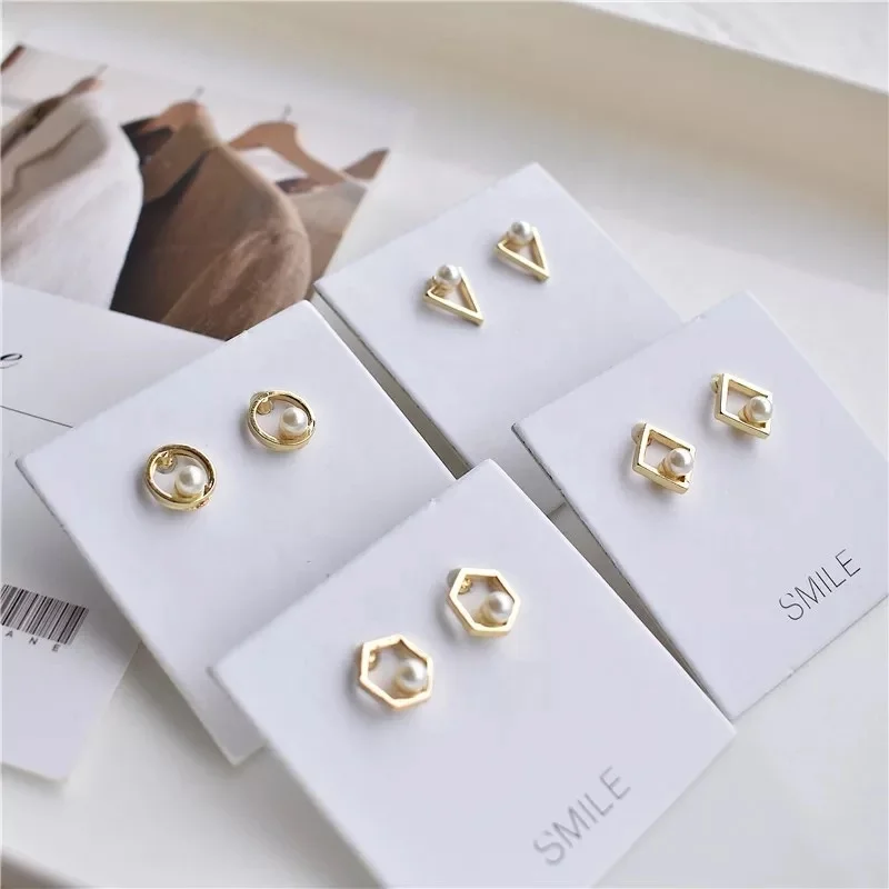 

FSC Hot Sale Custom Logo Pure White PVC Earring Card , Jewelry Display Card, Necklace Packaging Card