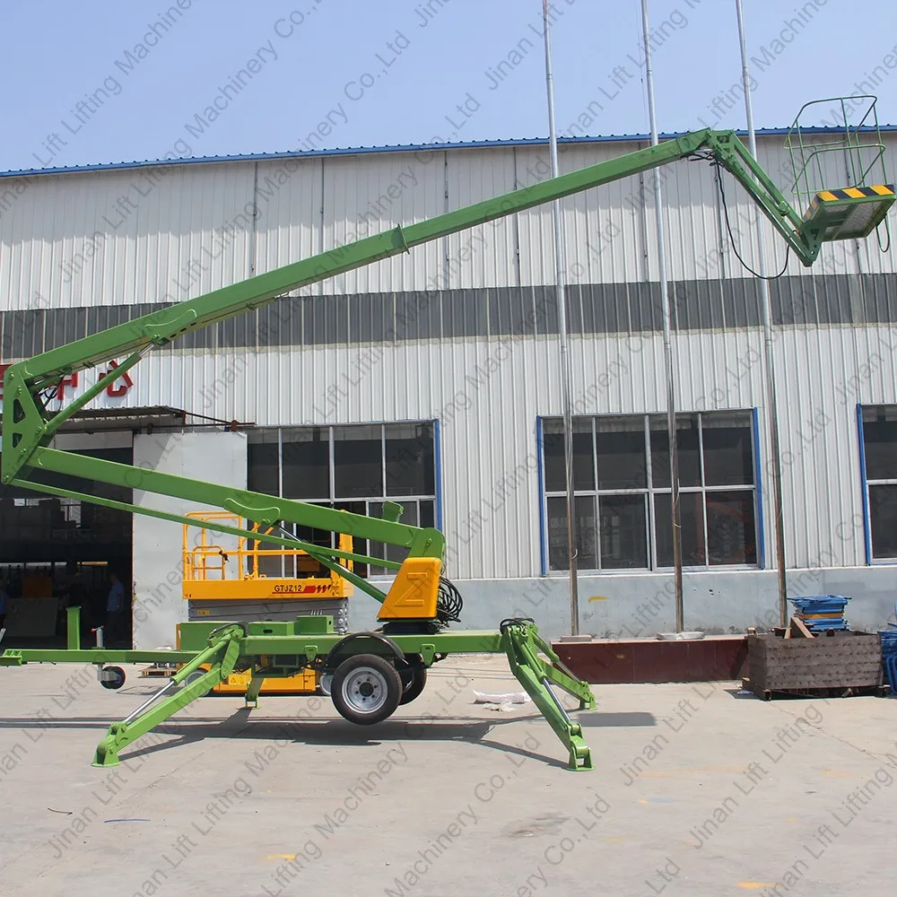 Towable Articulated Aerial Lift Boom Lift Rental Man Lift Truck For