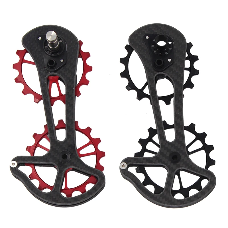 

16T Carbon Fiber Bike Rear Derailleur Pulleys Jockey Wheel Ceramic Bearing Ultralight Bicycle Jockey Wheel for Shimano Ultegra, Black