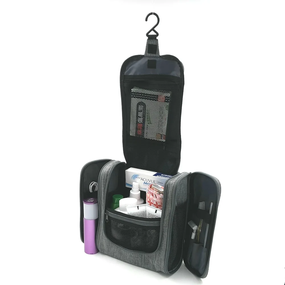 

Heavy duty waterproof large hanging toiletry bag travel cosmetic kit durable hook make-up bag, Customized color