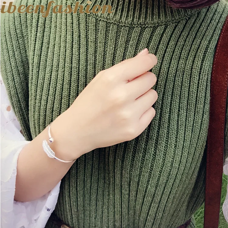 

Open Feather Small Bead Bracelet Female Korean All-match Feather Bracelet, Picture