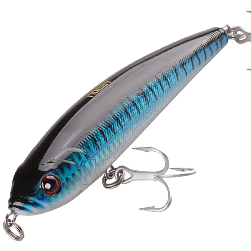 

plastic fishing pencil hard sinking hard Stickbait lure blue color