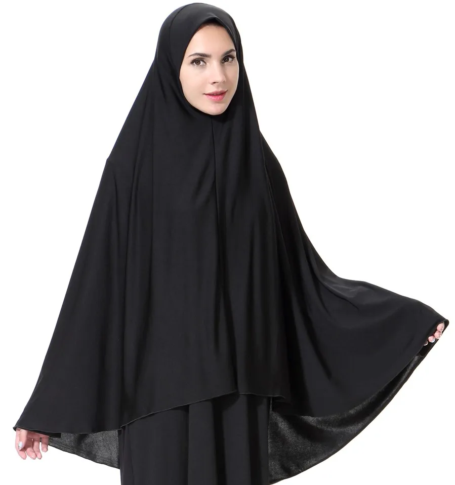 Black Long Silk Muslim Arab Women National Hijab - Buy Black Long ...