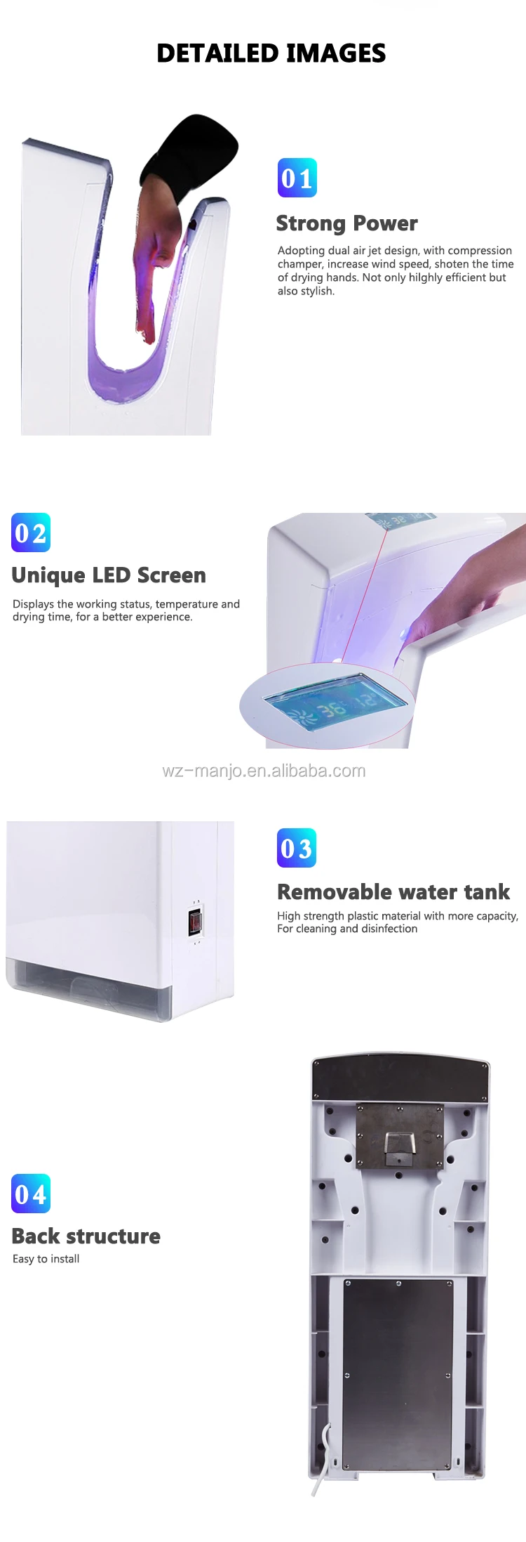 Professional Commercial Restroom Accessories Dual Jet Induction Hand