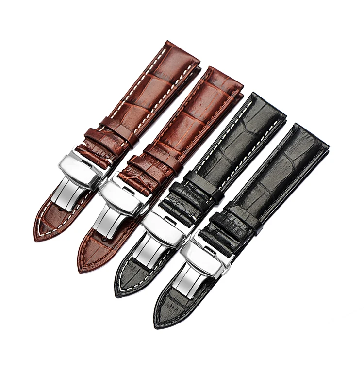 Italy Bamboo Pattern Leather Watch Strap In Watch Bands For Wrist Watch