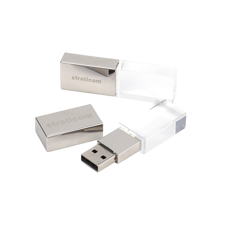 Custom Design Promotional Gift 32GB Crystal USB Memory Stick with Metal Box