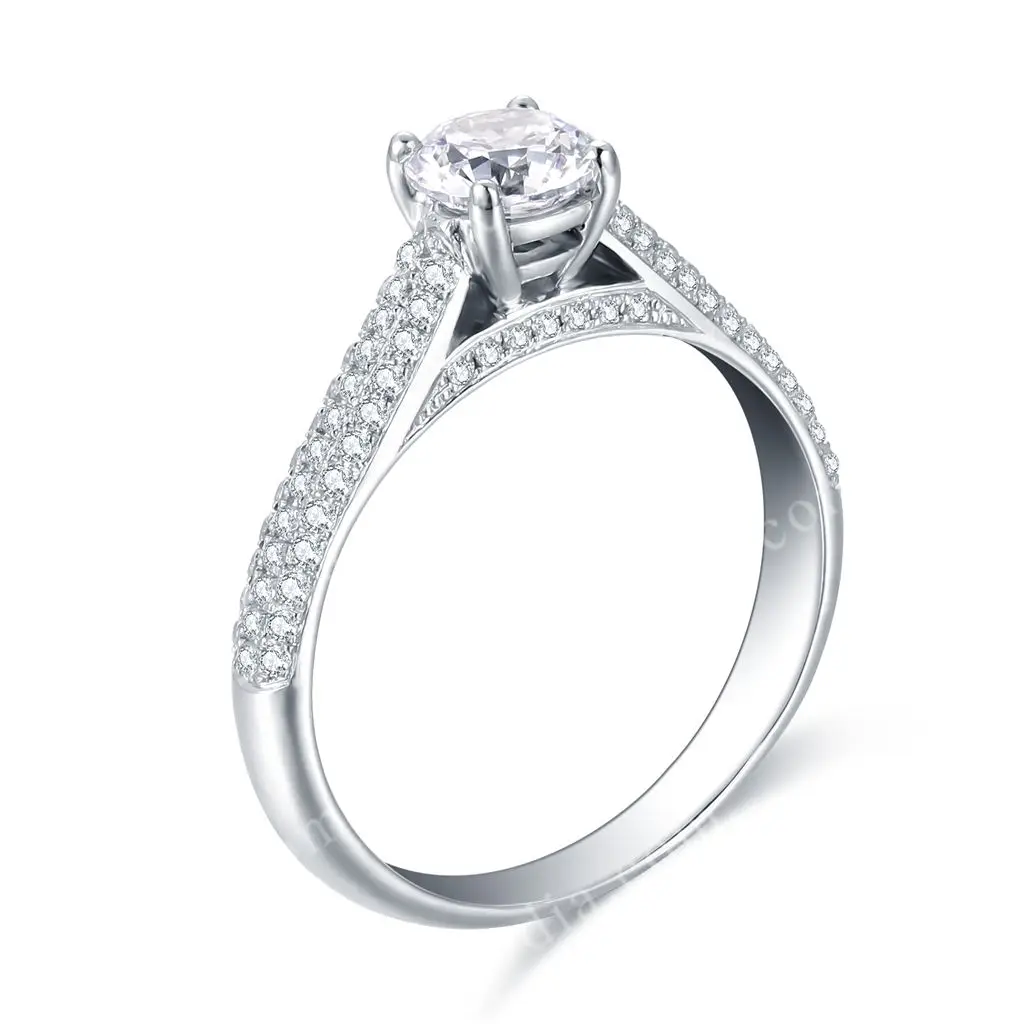 Hot Sale Classical Design White Diamond Engagement Ring Latest  Gold Ring Designs for Girl Gold Ring