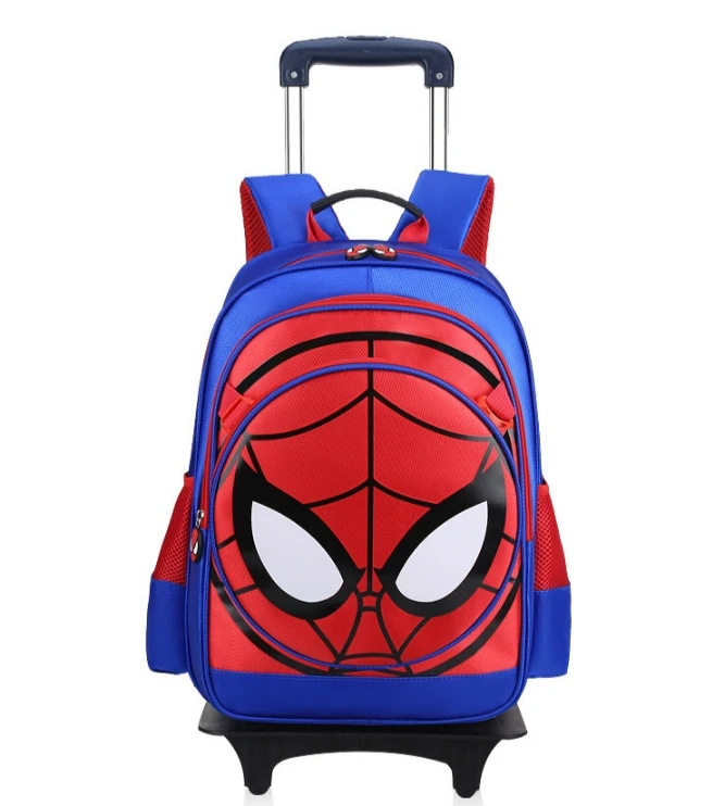 

Trolley school Backpack Boys Children Wheeled cartoon Spiderman school Bag Detachable Backpack