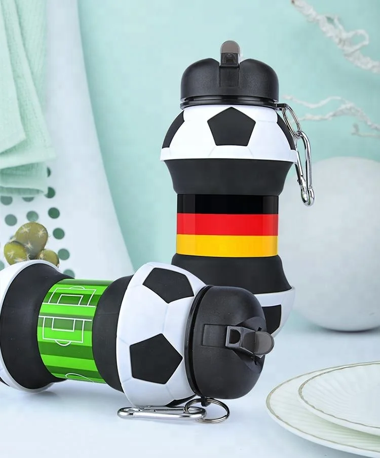 
2020 Amazon Top Silicone Football Collapsible Sport Water Bottle 
