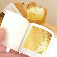 

Wholesale 100pcs Free sample 99.9% 24k Gold Foil Leaf Sheet Facial Mask For Spa 9*9