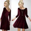 Holiday Fashion Velvet Designer Swing Dress Wholesale Custom Clothing China Manufacturer Apparel Agent